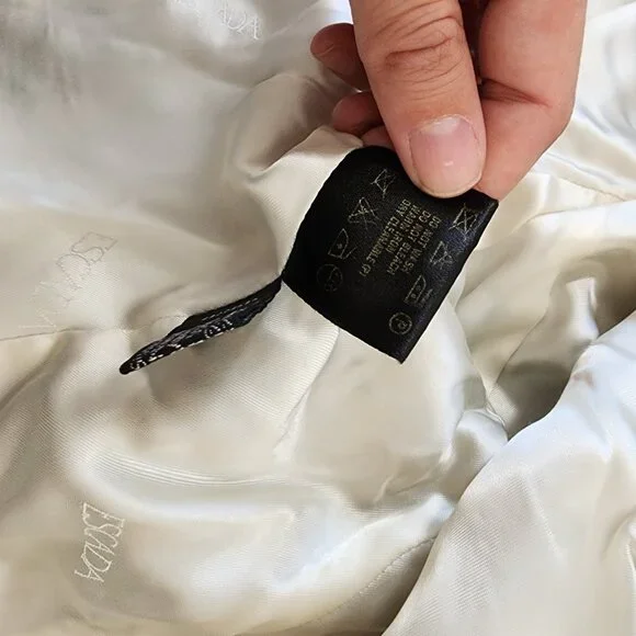 Vintage Escada Plaid Houndstooth Blazer Velvet Collar Classic Wool Sz 42 - Picture 11 of 15